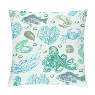 Personality  Marine Freehand Pattern. Pillow Covers