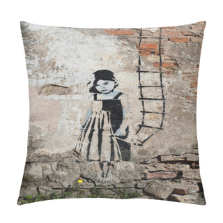 Personality  Little Girl With A Ladder In Her Hand Pillow Covers