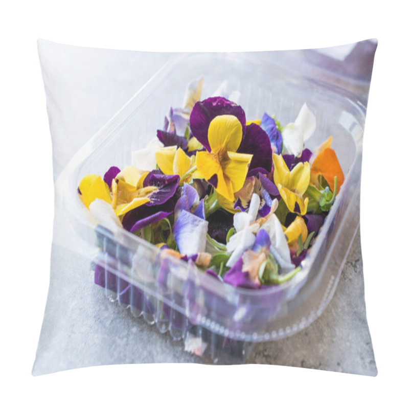 Personality  Edible Flowers in Plastic Container / Box / Package. Organic Herbal Food. pillow covers