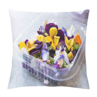 Personality  Edible Flowers In Plastic Container / Box / Package. Organic Herbal Food. Pillow Covers