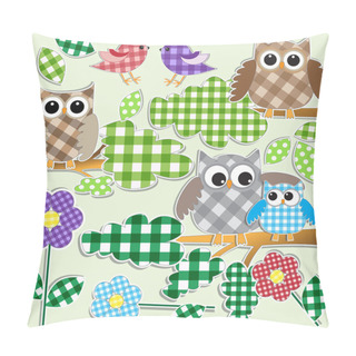 Personality  Owls And Birds In Forest Pillow Covers