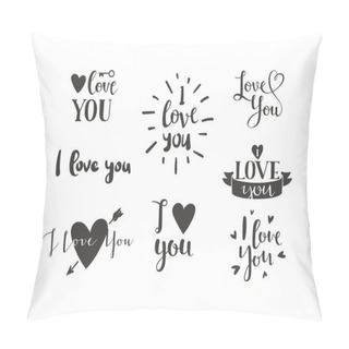 Personality  I Love You Vector Text Pillow Covers