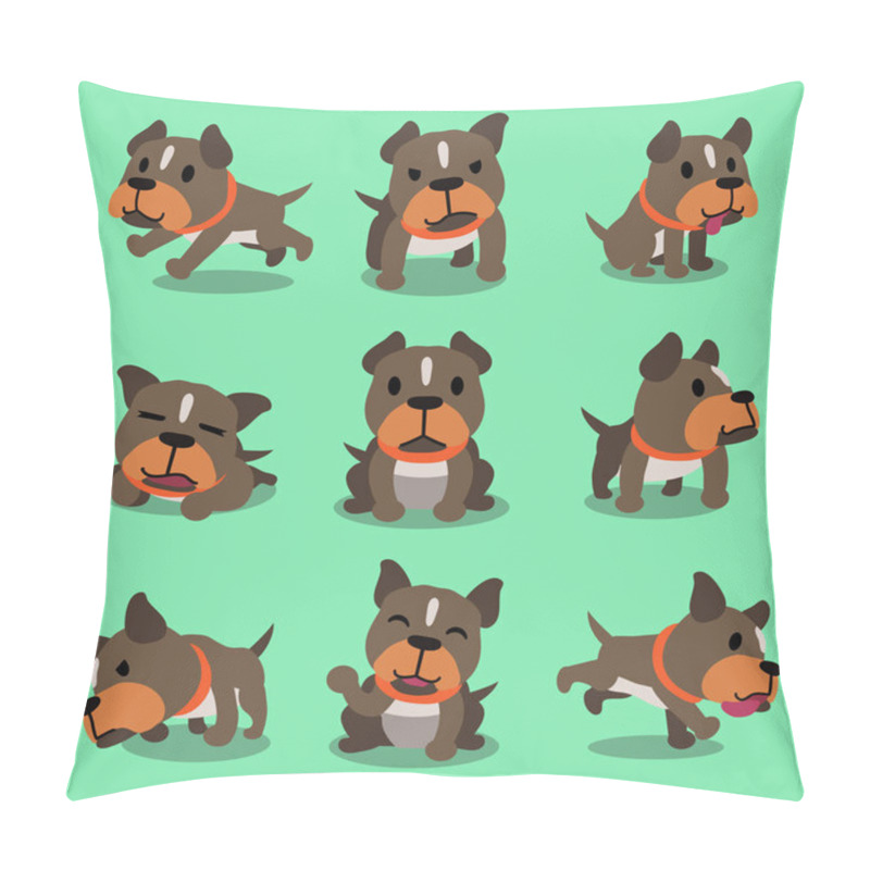 Personality  Cartoon character pit bull terrier dog poses pillow covers