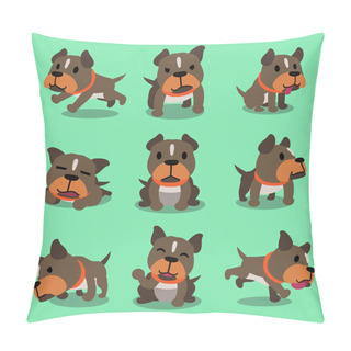 Personality  Cartoon Character Pit Bull Terrier Dog Poses Pillow Covers
