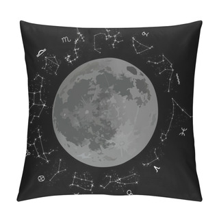 Personality  Zodiac Constellations And Moon Pillow Covers