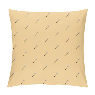 Personality  Scattered Flour In Spoons On Yellow Background, Seamless Pattern Pillow Covers