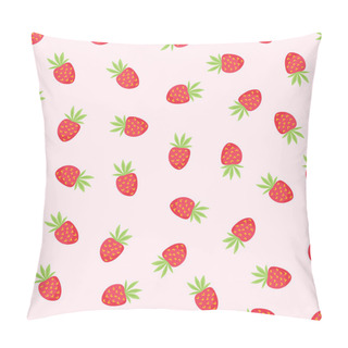 Personality  Cute Seamless Pattern With Strawberry In A Cartoon Style. Vector Pillow Covers