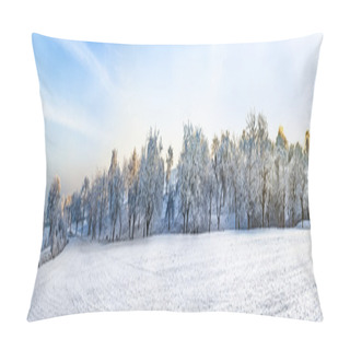 Personality  White Icy Trees In Snow Covered Landscape Pillow Covers