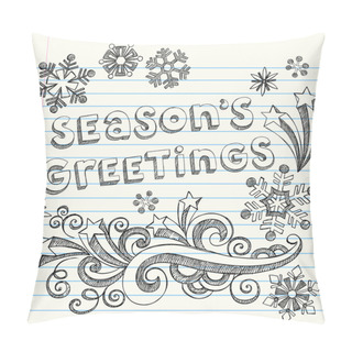 Personality  Season's Greetings Winter Sketchy Notebook Doodles Pillow Covers
