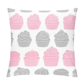 Personality  8 Styles Of Cupcake On White Background. Pillow Covers