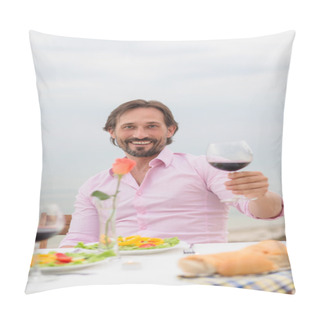 Personality  Handsome Man Drinking Wine Pillow Covers