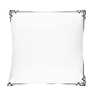 Personality  Frame Border Line Vector Simple Design, Black Square Shape Pillow Covers