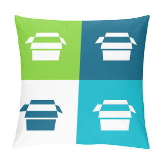 Personality  Box Flat Four Color Minimal Icon Set Pillow Covers