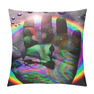 Personality  Colorful Hand Of Time Pillow Covers