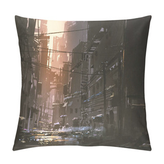 Personality  Dirty Street In Abandoned City Pillow Covers