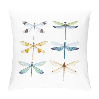 Personality  Watercolor Dragonfly Vector Set Pillow Covers