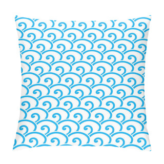 Personality  Seamless Traditional Japanese Seigaiha Ocean Wave Pattern Pillow Covers
