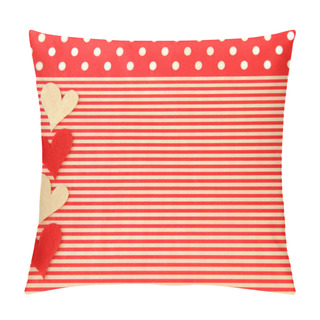 Personality  Red And White Background With Hearts, Stripes And Polka Dots Pillow Covers