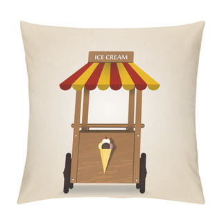 Personality  Retro Ice Cream Stand Pillow Covers