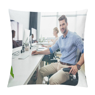 Personality  Handsome Businessman In Office Pillow Covers