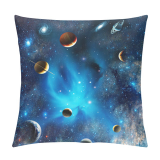 Personality  View Of The Universe With Planets Pillow Covers