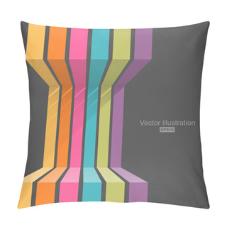 Personality  Colorful Vertical Lines In Perspective Pillow Covers