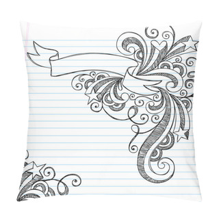 Personality  Banner Scroll Sketchy Doodles Vector Illustration Design Pillow Covers