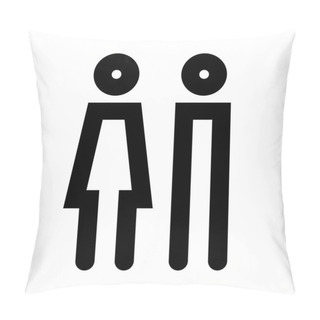 Personality  Man And Women Icon Set Pillow Covers
