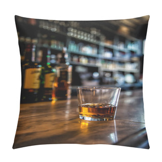 Personality  Irish Whiskey On A Wooden Bar Pillow Covers