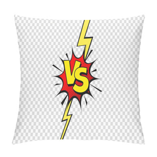 Personality  Comic Challenge Background. Cartoon Battle, Fight Border. Versus Or Vs Frame With Lightning. Sports Team Competition Poster. Vector Illustration. Pillow Covers