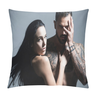 Personality  Romance Seduction Flirt, Romantic Couple. Sexy Couple. Passionate Sexy Moments. Romantic Couple In Love Dating. Man Kissing And Embracing Woman In The Tender Passion Pillow Covers