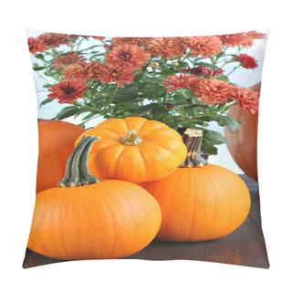 Personality  Pumpkins And Rust Colored Mums Pillow Covers