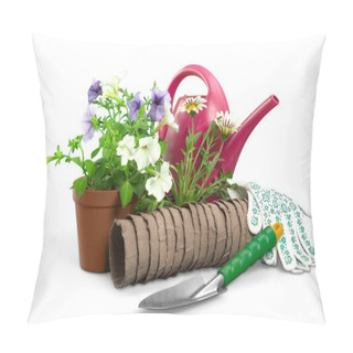 Personality  Flowers With Garden Tools Pillow Covers