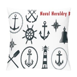 Personality  Naval Heraldry Icons Set Pillow Covers