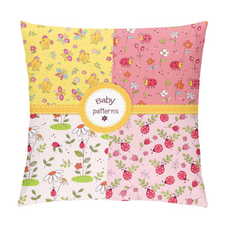 Personality  Set Of Cute Seamless Patterns Pillow Covers