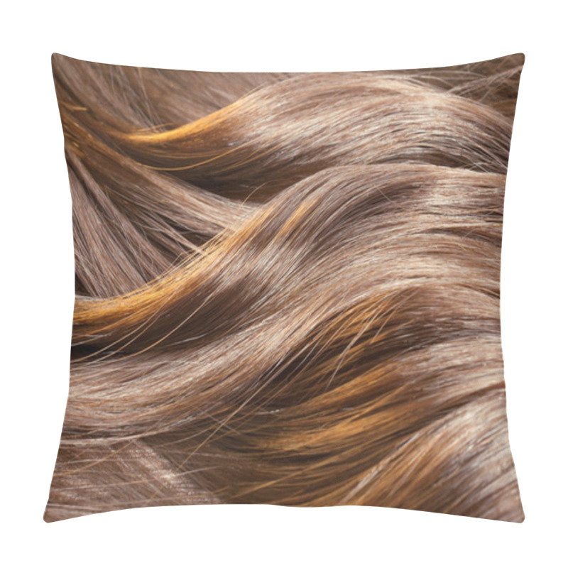 Personality  Beautiful healthy shiny hair texture with highlighted golden str pillow covers