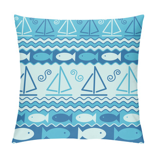 Personality  Fish And Sailboats Pillow Covers