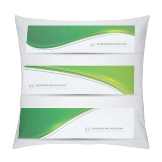 Personality  Green Abstract Beautiful Business Vector Background Wave Banner Pillow Covers