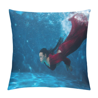 Personality  Woman In The Pool Underwater. Pillow Covers