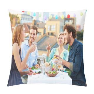 Personality  Group Of Friends Eating Meal Pillow Covers