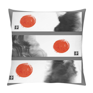 Personality   Red Sun In East Asian Style Pillow Covers