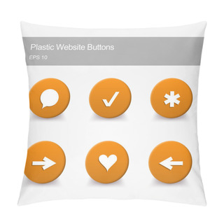 Personality  Plastic Website Buttons With Icons Pillow Covers