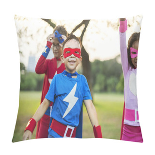 Personality  Superhero Kids Playing Together Pillow Covers