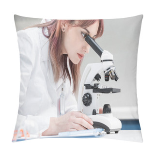 Personality  Scientist Working With Microscope  Pillow Covers