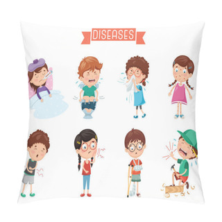 Personality  Vector Illustration Of Child Diseases Pillow Covers