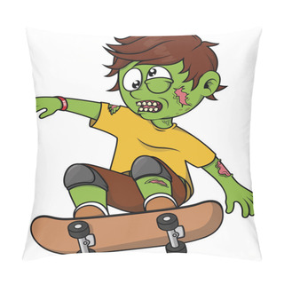 Personality  Zombie Boy Playing Skate Board Pillow Covers