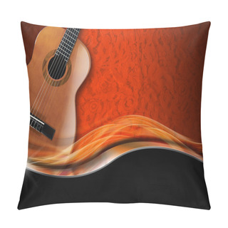 Personality  Acoustic Guitar On Luxury Background Pillow Covers