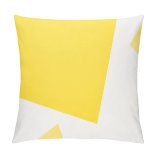 Personality  Top View Of Geometric Yellow And White Background Pillow Covers