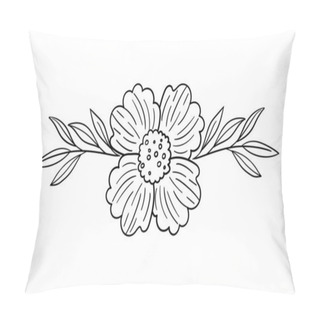 Personality  Vector Hand Drawn Flat Design Simple Flower Outline Pillow Covers