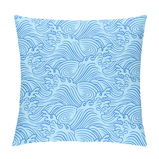 Personality  Seamless Ocean Wave Pattern Pillow Covers